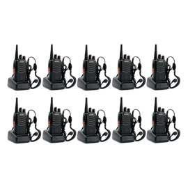 Kit X10 Radios Movil Handy Bf888S Antena Vhf Uhf 16...