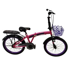 Bicicleta Plegable Infantil  Rodado 20 Fucsia