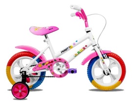 Bicicleta Infantil Dama R12 Con Rueditas Blanco
