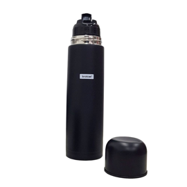 Termo De Acero Inoxidable Negro De 1 Litro