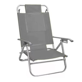 Reposera Playera De Aluminio Color Gris 80005