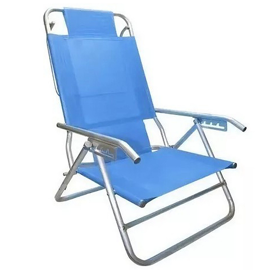 Reposera Playera De Aluminio Color Azul 80012