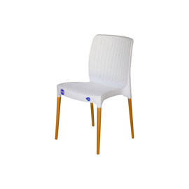 Silla Plástica Blanca Patas De Madera Siindiablmad