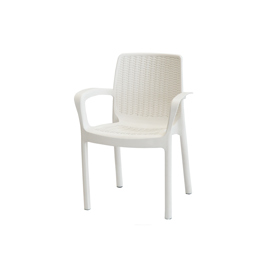 Silla Plástica Blanca Tipo Ratan Guinea Siguineabl