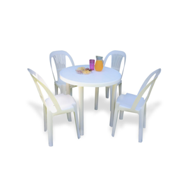 Set De 4 Sillas Gala Y 1 Mesa Antillas Blanco