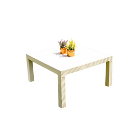Mesa Plástica Cuadrada Blanca Pata Cort Mesabarubl