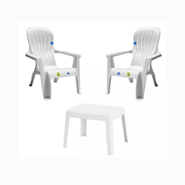 Set De 2 Sillones Varadero Y 1 Mesa Bahamas Blanca