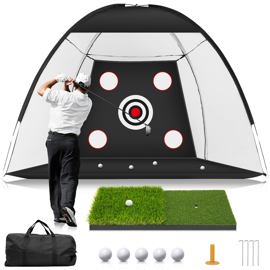 Golf Net De 10 X 7 Pies Con Alfombrilla Y Objetivos...