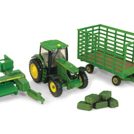 Tractor Baler And Wagon