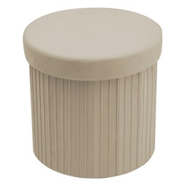 Puff Redondo Estructura Reforzada De Madera, Metal P...