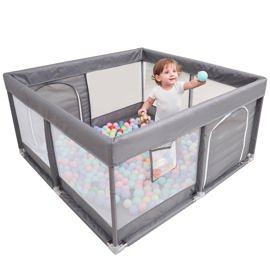 Playpen Grande Para Niños Pequeños Con Malla Suave,...