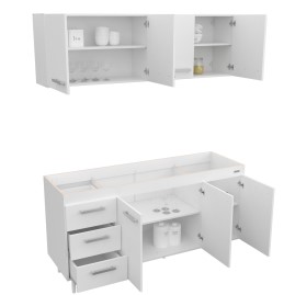 Combo Cocina 1.60 Express Blanco Melamina S/Bacha