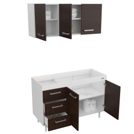 Combo Cocina 1.20 Express Blanco F/Choco Melamina S/...
