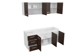 Combo Cocina 1.60 Express Blanco F/Choco Melamina S/...