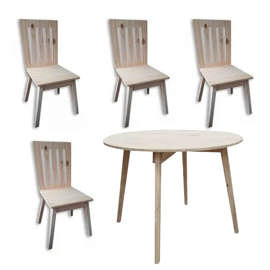 Juego Comedor Mesa Nordica 120 + 4 Sillas Nordicas