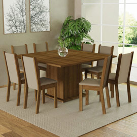 Juego De Comedor  Marisa Con Tapa De Madera 8 Sillas
