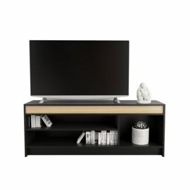 Rack Mesa Para Led Tv 1150 Melamina Minimalista Negr...