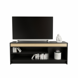 Rack Mesa Para Led Tv 1150 Melamina Minimalista Negr...