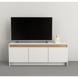 Rack Mesa De Tv Melamina 3 Puertas 1,35M Everest Con...