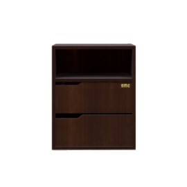 Mesa De Luz Con 2 Cajones Y Estante Wengue