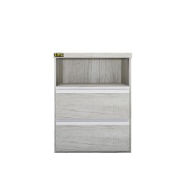 Mesa De Luz Pro Con 2 Cajones Y Estante Helsinki