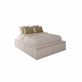 Cama Pro  Queen 1.60M Con 6 Cajones Y 2 Zapateros Bl...
