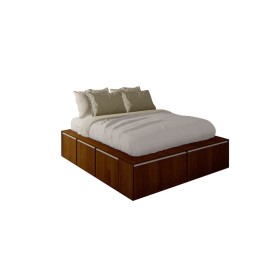 Cama Pro Queen 1,60M Con 6 Cajones Y 2 Zapateros We...