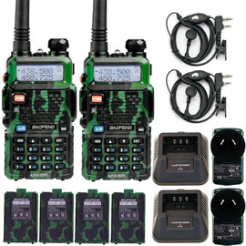Handy Uv5R 8W Camuflado BiBanda Kit X2 Hasta 12Km +...