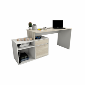 Escritorio Funcional Con Mueble Bajo Nevado Con Ever...