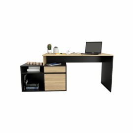 Escritorio Funcional Con Mueble Bajo Olmo Con Negro