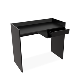 Escritorio Negro Moderno Oficina Pc 95Cm 1 Cajon Er9...