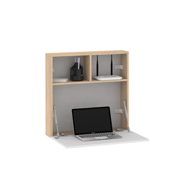 Escritorio Flotante Plegable Rnb Color Roble Y Blan...