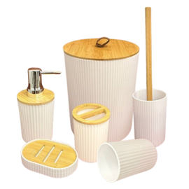 Set De Baño Con Accesorios 6 Pzas Blanco