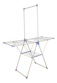 Tendedero Acero Colgador Camisa Celeste/Blanco 