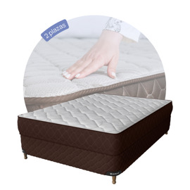 Colchon Y Sommier Nilo 2 Plazas 140 X 190 Espuma Fi...