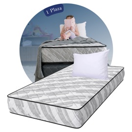 Colchón 1 Plaza Espuma Alta Densidad  Nova 80X190  +  1 Almohada De Regalo