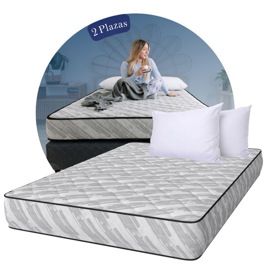 Colchón 2 Plazas Espuma Alta Densidad   Nova 140X190 + 2 Almohadas De Regalo 