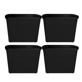 Juego De 4 Contenedores Eco Box 80 Lts Negro