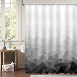 Cortina De Baño Ducha Tina Premium Diseño Color Gris...