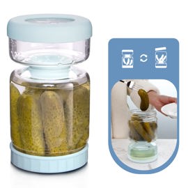 Tarro De Pepinillos  Glass Con Colador Plegable, 100...