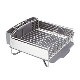 Escurreplatos Compacto De Acero Inoxidable , Gris 