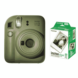 Cámara Instantánea Fujifilm Mini 12 Oliva + 20 Foto...
