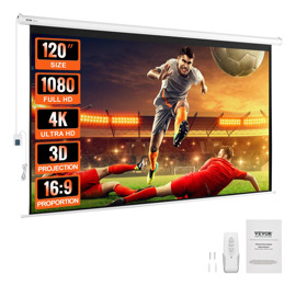 Pantalla De Proyector Motorizada 120 4K 1080 Hd