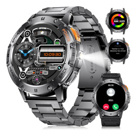 Reloj Inteligente Militar  Ip68 Con Linterna