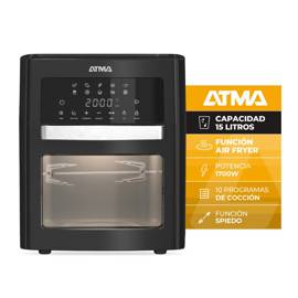 Horno Grill Y Freidora De Aire 15Lts Negra Hgfab152...