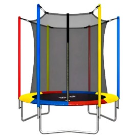 Cama Elástica 6Ft – 185Cm Multicolor Con Red De Seguridad