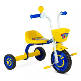 Triciclo Con Canasto Y Bocina Amarillo