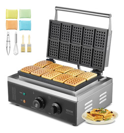 Máquina De Gofres Comercial Rectangular 1550W 10 Uni...