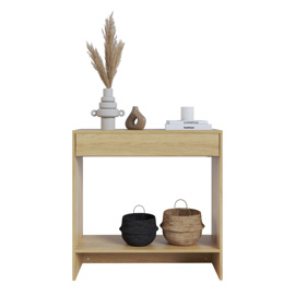 Mesa Recibidora De Arrime Auxiliar Natural Deco Mini...