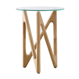Mesa Baja Fever Ratona 40 Cm, Patas Madera Y Vidrio ...